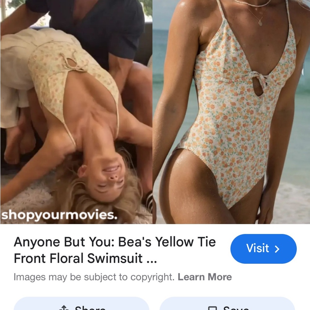 Bea's Yellow Floral Tie Front Swimsuit